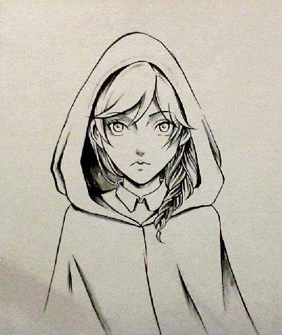 Hand drawn on paper