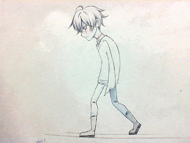 Hand drawn on paper