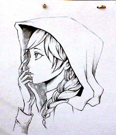 Hand drawn on paper